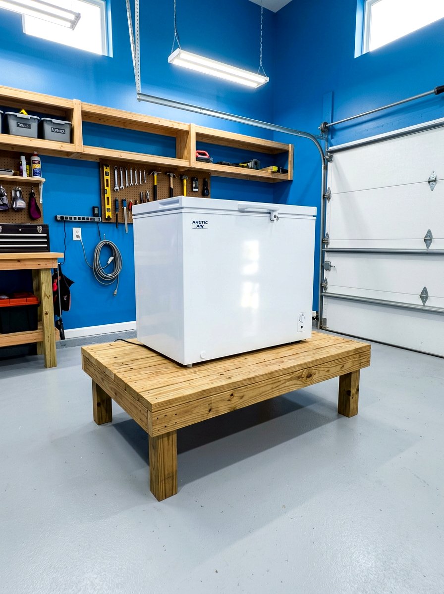 Freezer on raised platform - 30 garage freezer corner ideas
