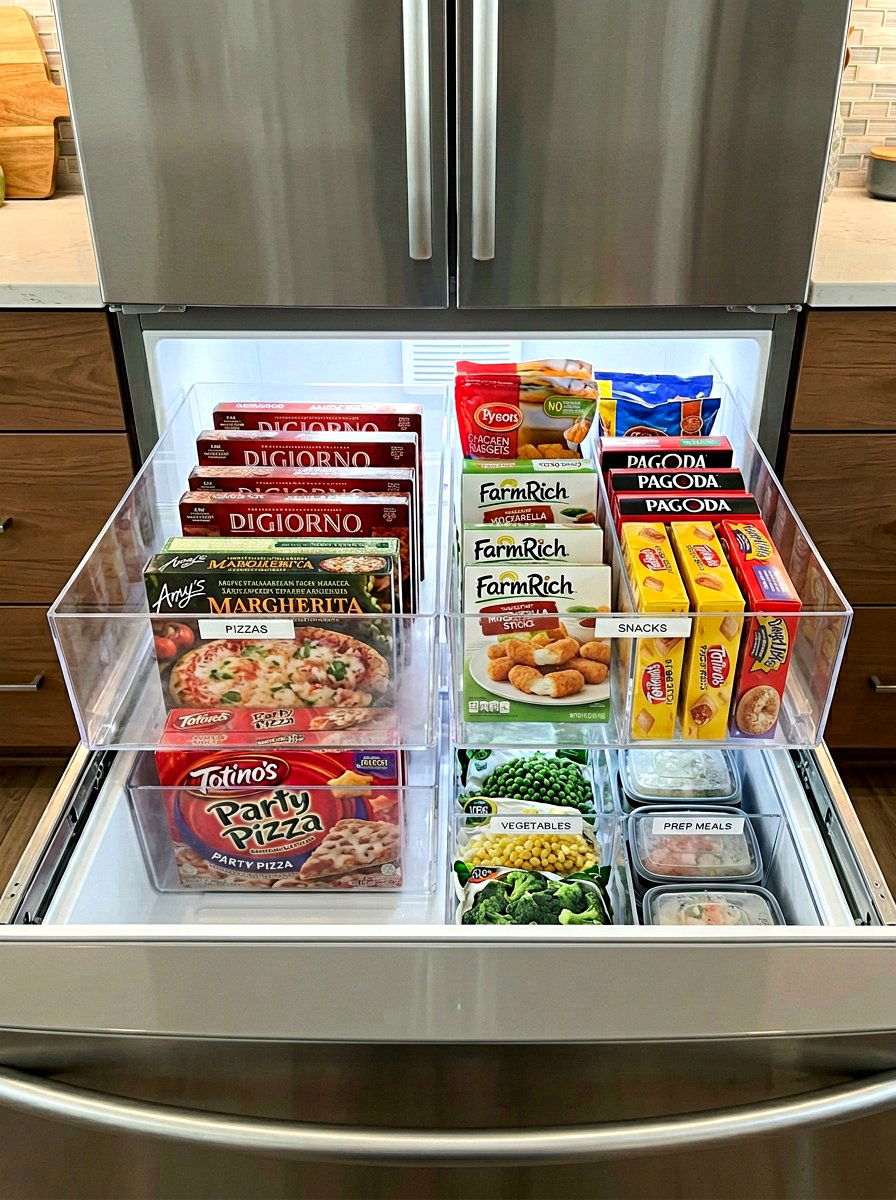 Freezer organization drawer dividers - 30 freezer organization ideas