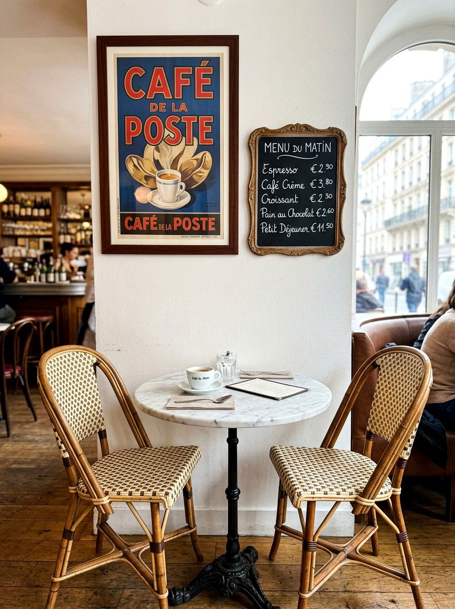 French Bistro Coffee Corner - 30 aesthetic home cafe setup ideas