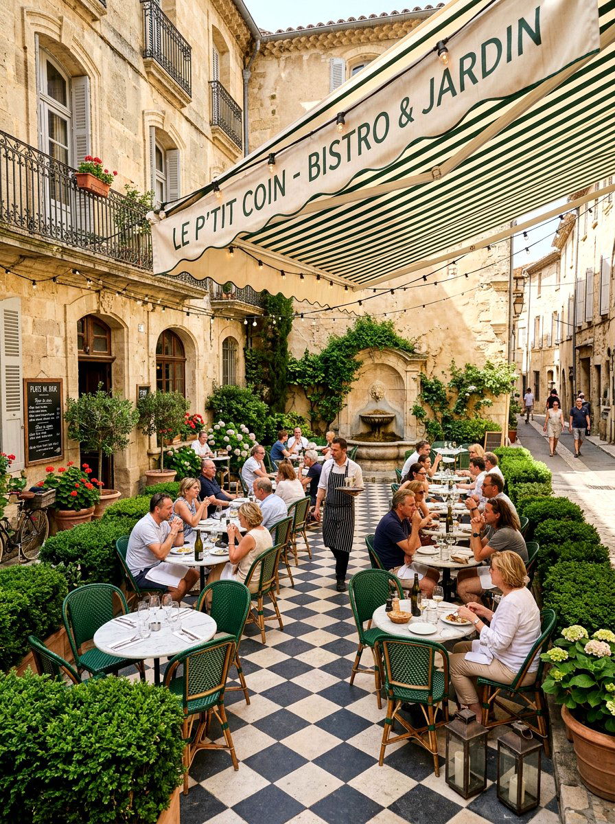 French Bistro Courtyard - 30 boutique hotel patio ideas