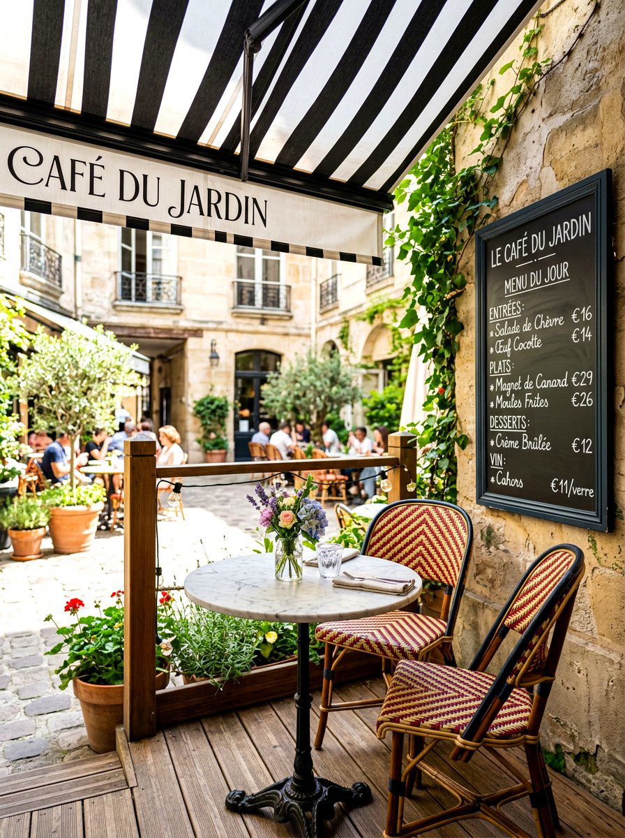 French Bistro Deck - 30 covered deck dining ideas