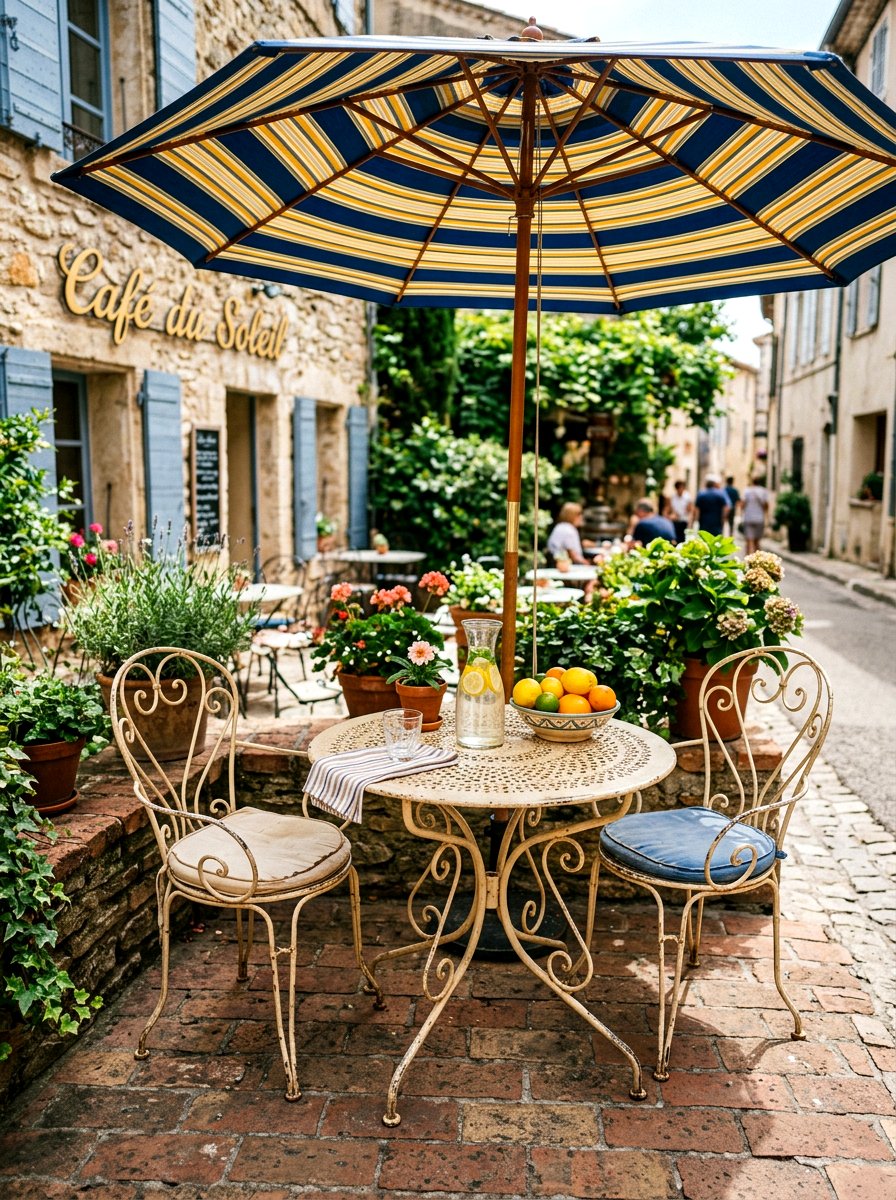 French Bistro Patio Set - 30 vintage iron patio furniture ideas