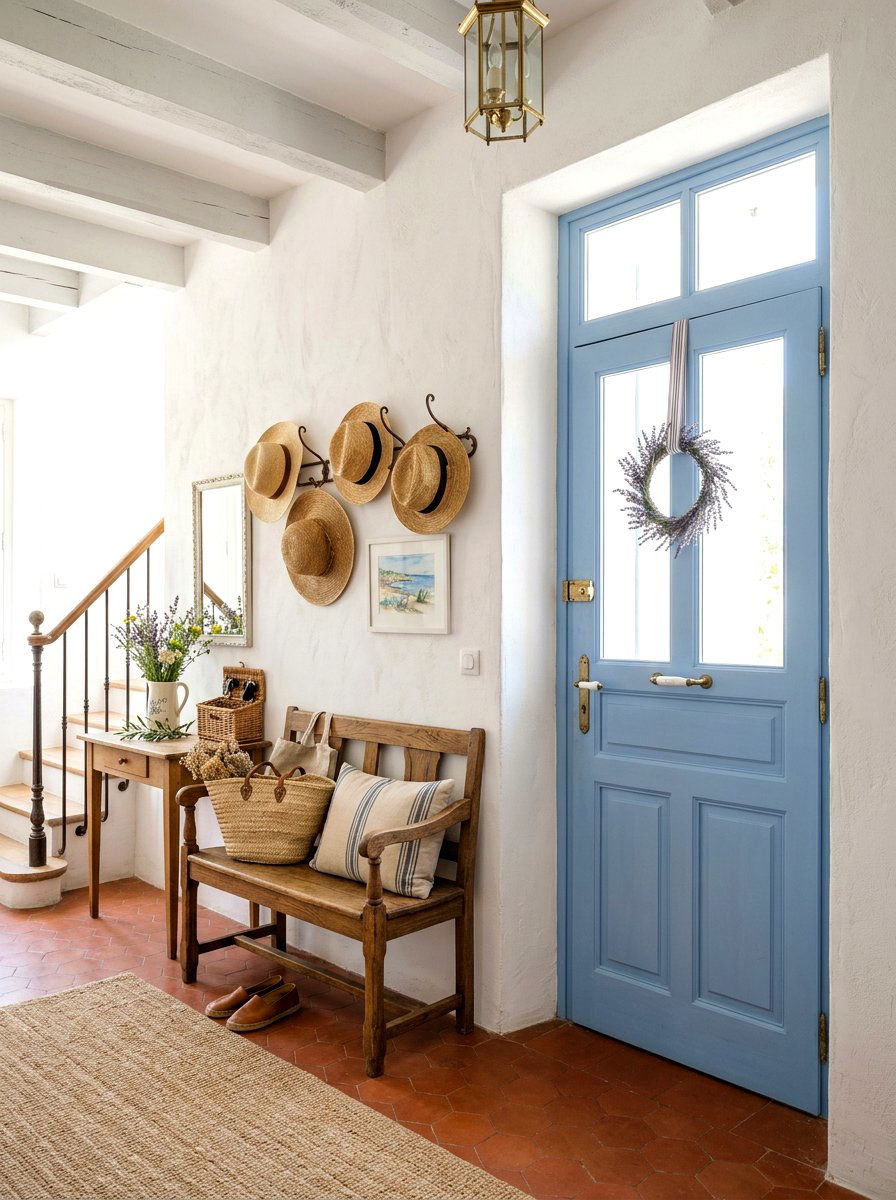 French Blue Entryway - 30 European summer home ideas