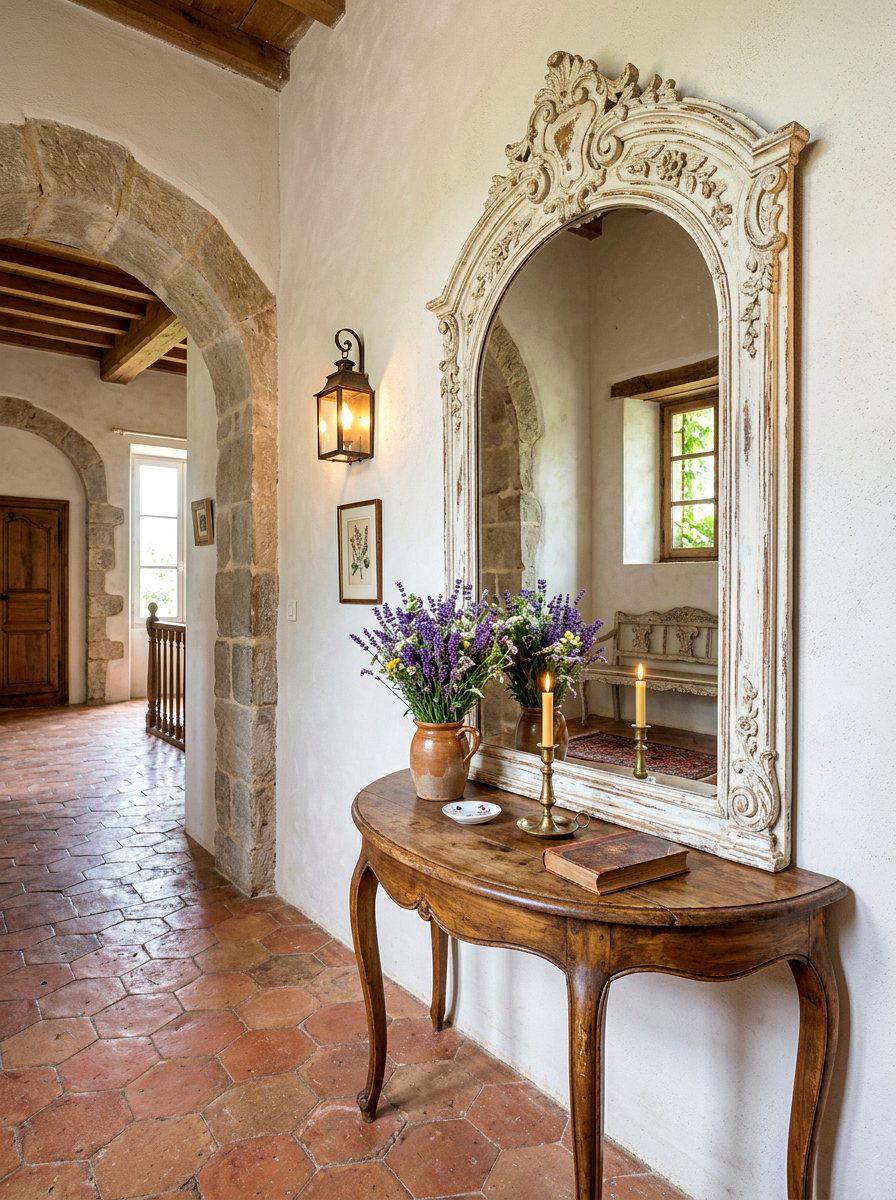 French Country Arched Mirror Hallway - 30 arched mirror hallway ideas