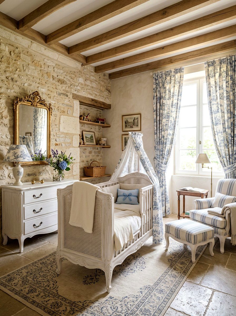 French Country Baby Room - 30 vintage baby room ideas