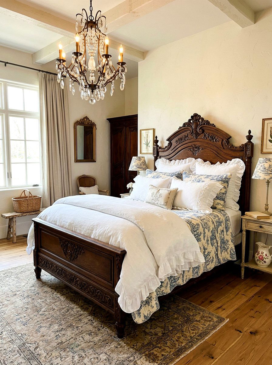 French Country Bedding - 30 bedscape styling ideas