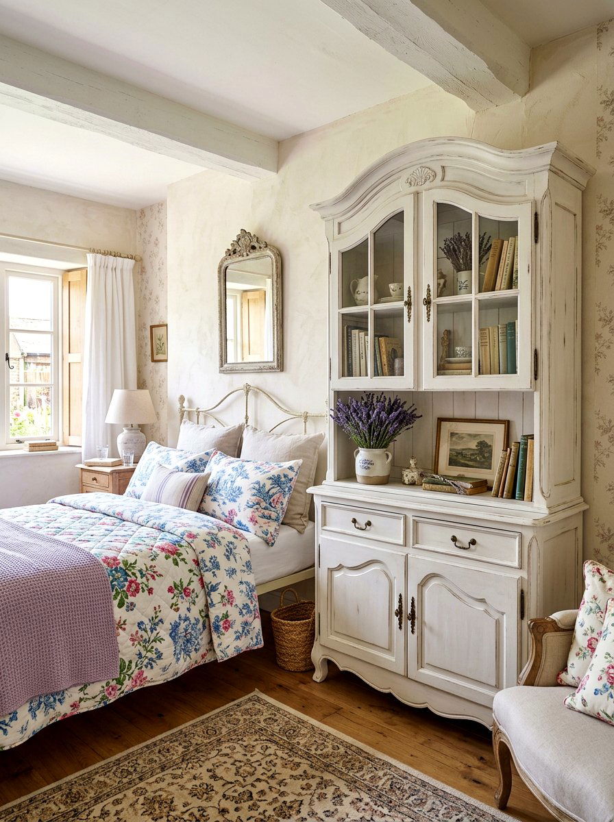 French Country Bookcase - 30 book trove bedroom ideas