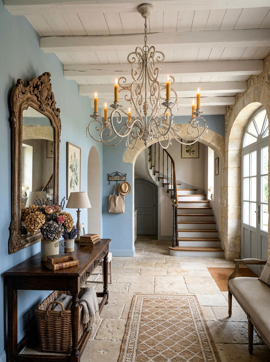 French Country Candle Chandelier - 30 foyer chandelier ideas