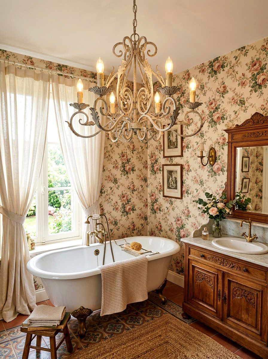 French Country Chandelier Bathroom - 30 chandelier over bathtub ideas