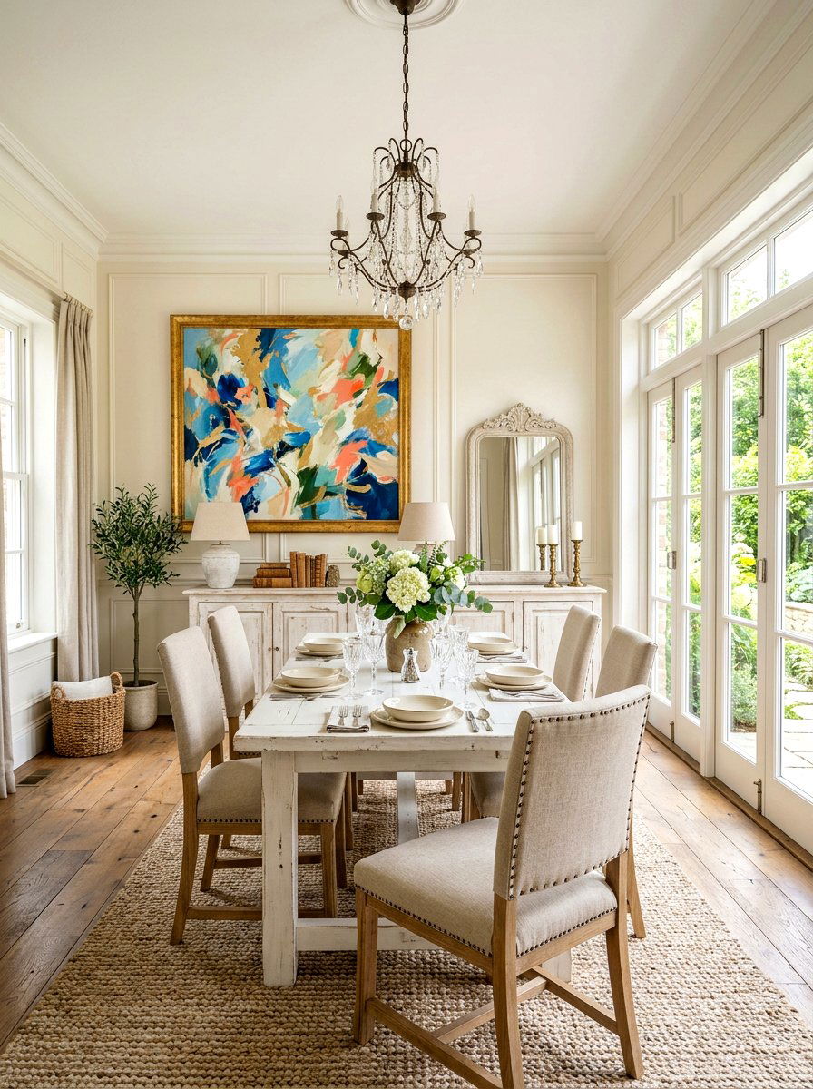 French Country Chic Contemporary Art - 30 eclectic dining room ideas