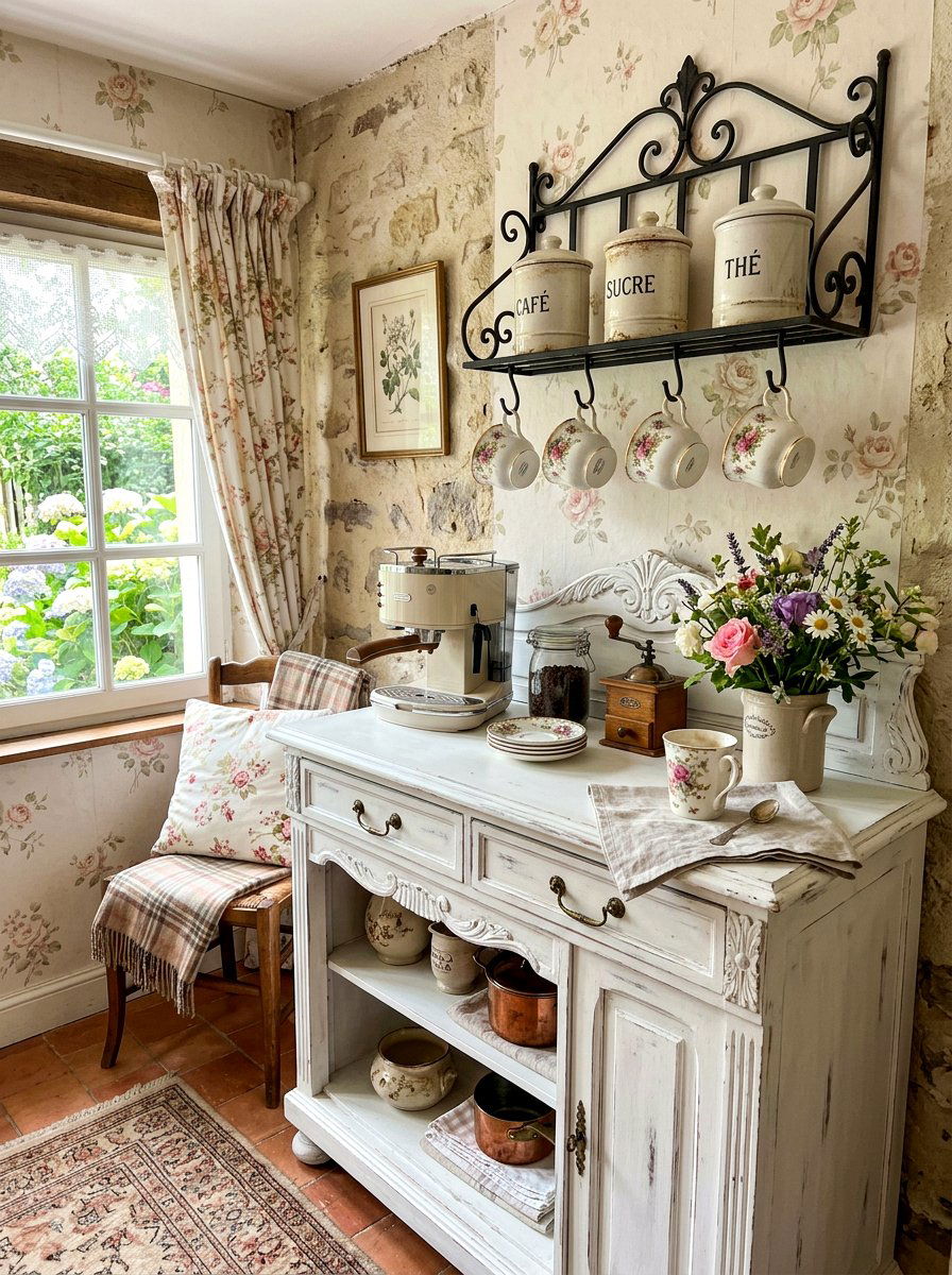 French Country Coffee Corner - 30 bedroom coffee corner ideas