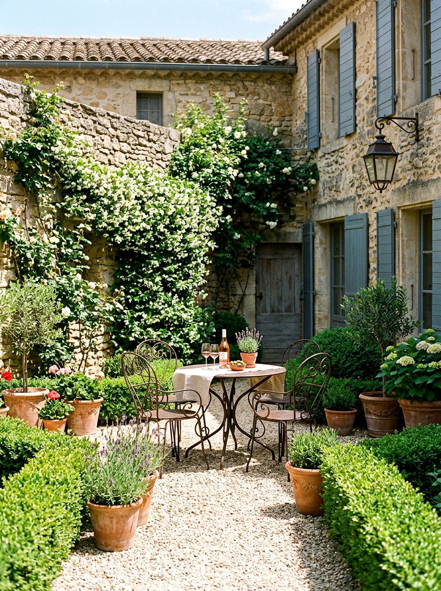 French Country Courtyard - 30 villa patio styling ideas
