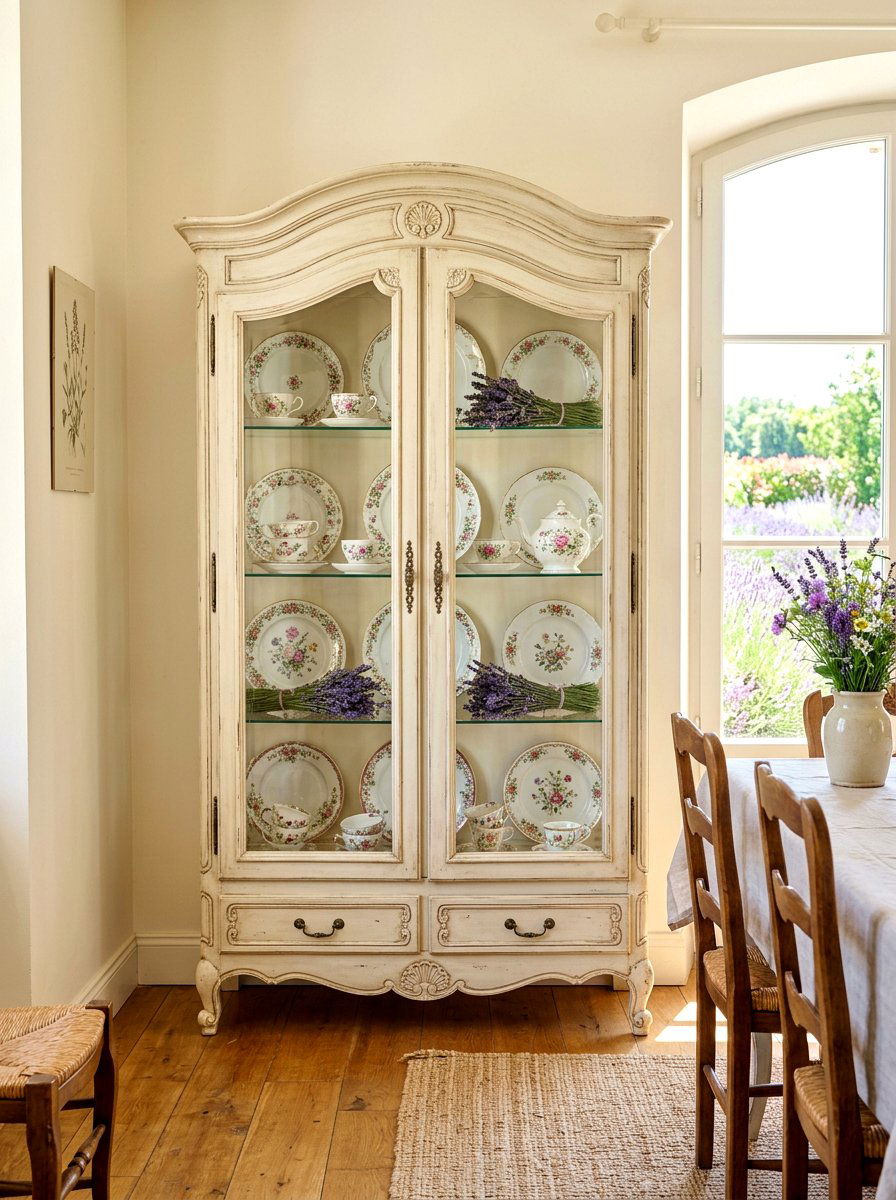 French Country Curio Cabinet - 30 curio cabinet styling ideas