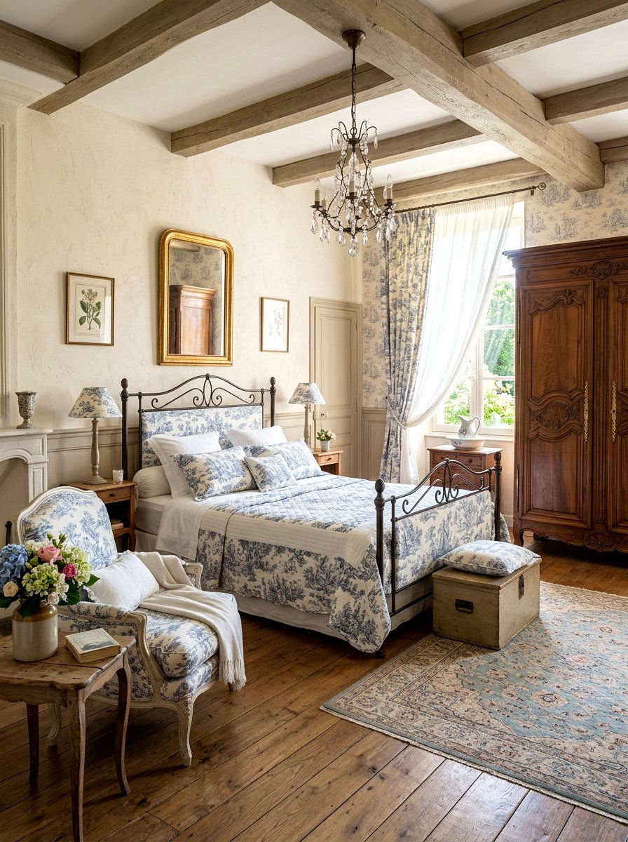 French Country Floral - 30 romantic floral bedroom ideas