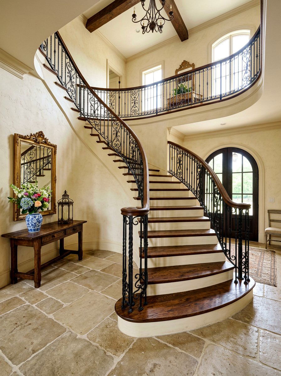 French Country Foyer Staircase - 30 elegant foyer staircase ideas
