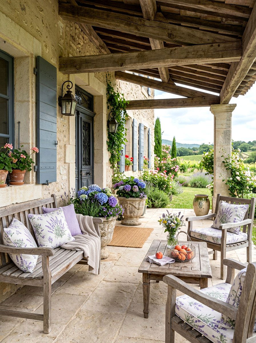 French Country Front Porch - 30 cozy front porch ideas
