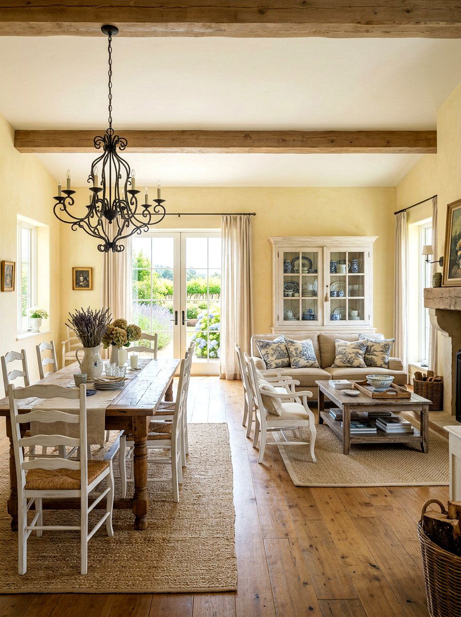 French Country Living Area - 30 cozy family room ideas