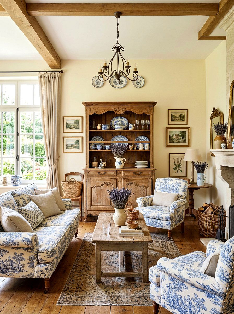 French Country Living Room - 30 grandma core living room ideas