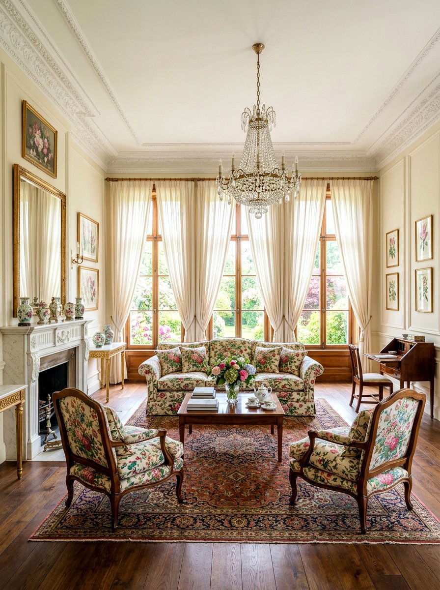 French Country Manor - 30 country manor living room ideas
