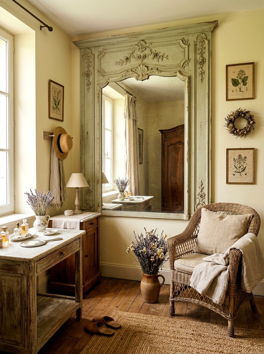 French Country Mirror Wall - 30 dressing room mirror wall ideas