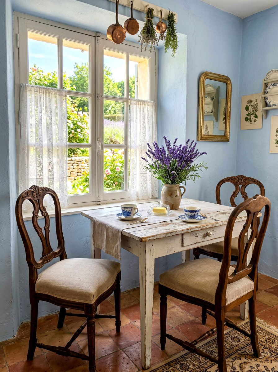 French Country Nook - 30 window breakfast nook ideas