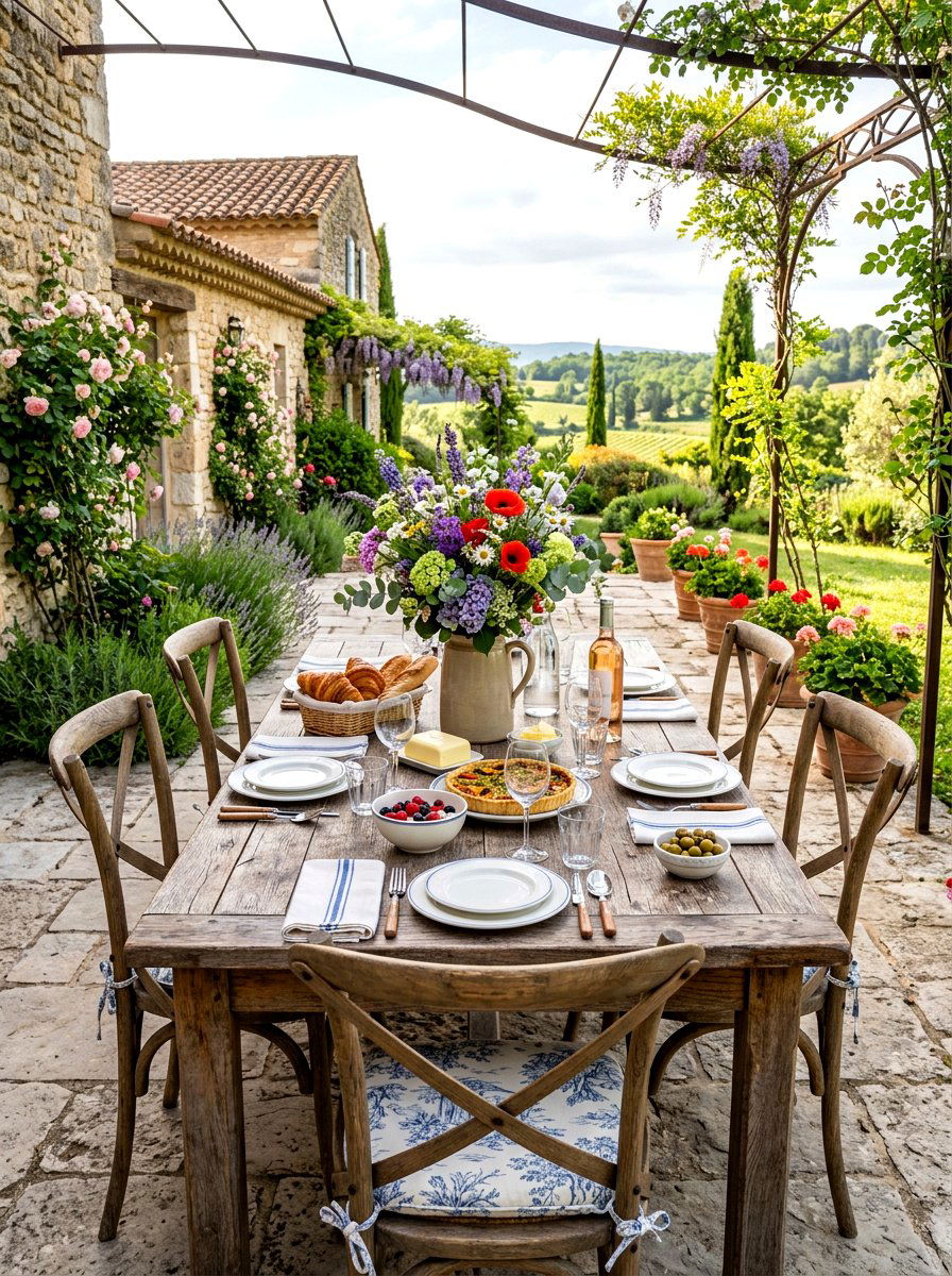 French Country Patio Brunch - 30 brunch patio setup ideas
