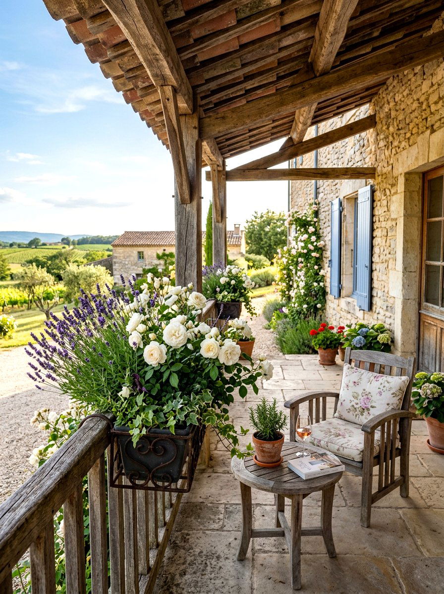 French Country Porch Planter - 30 porch ceiling planter ideas