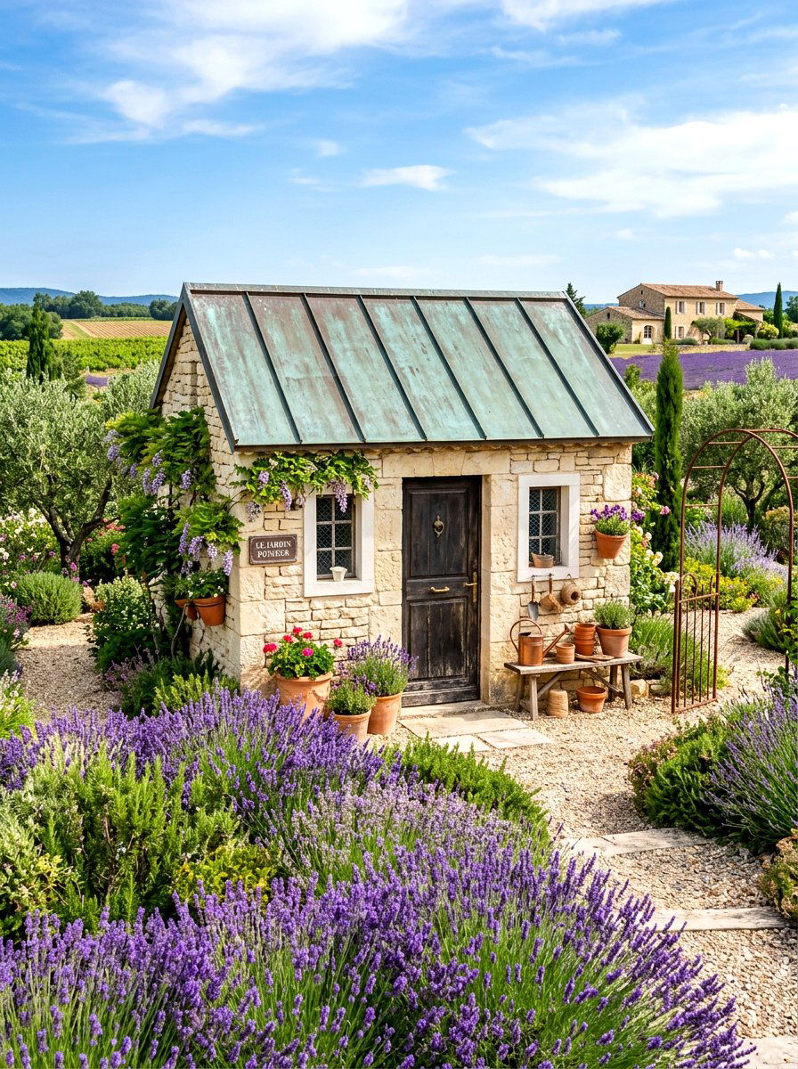 French Country Potting Shed - 30 potting shed ideas