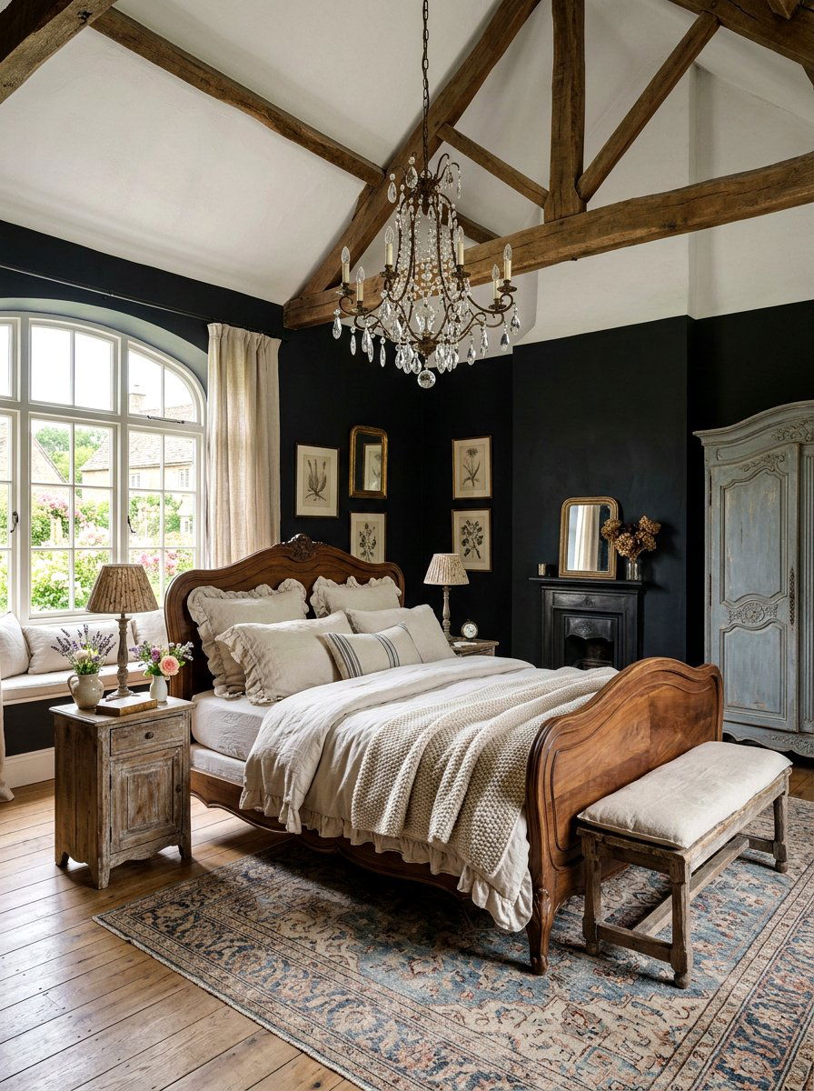French Country Romantic Bedroom - 30 dark romantic bedroom ideas