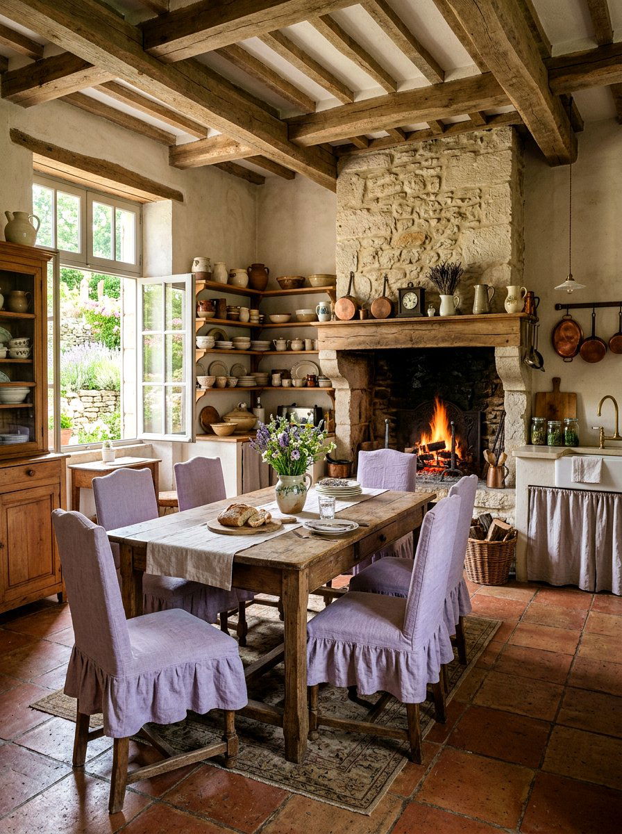 French Country Skirted Chair - 30 skirted dining chair ideas