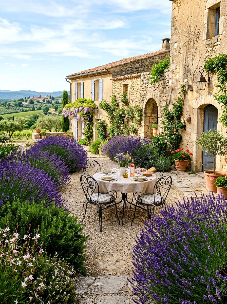 French Country Style - 30 courtyard patio ideas