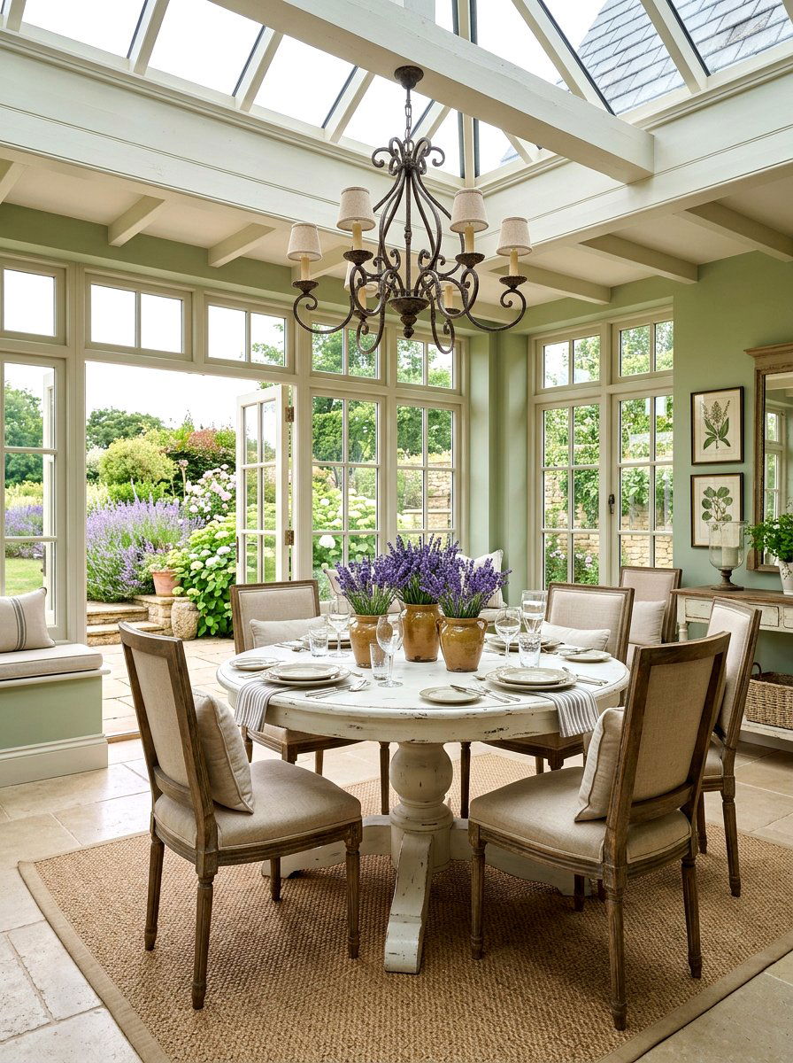French Country Sunroom Dining - 30 sunroom dining ideas