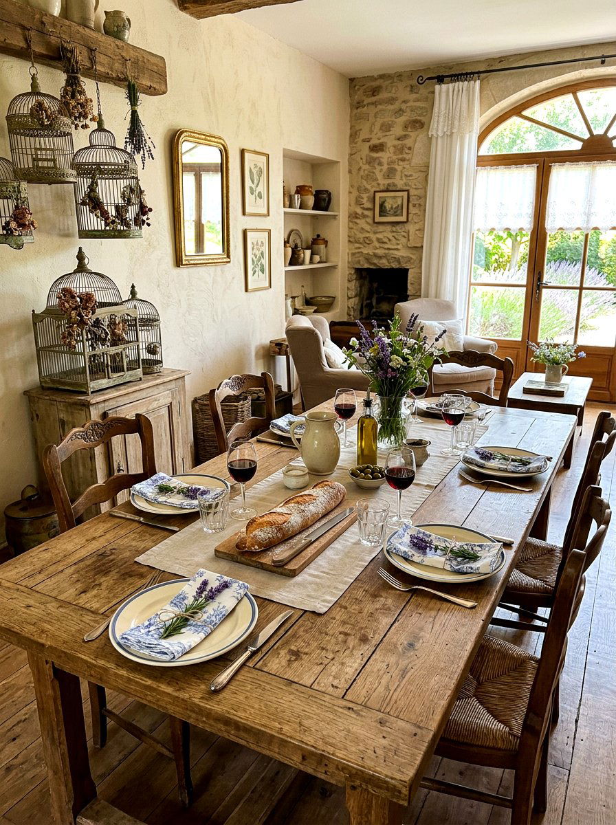 French Country Table - 30 casual dinner table ideas