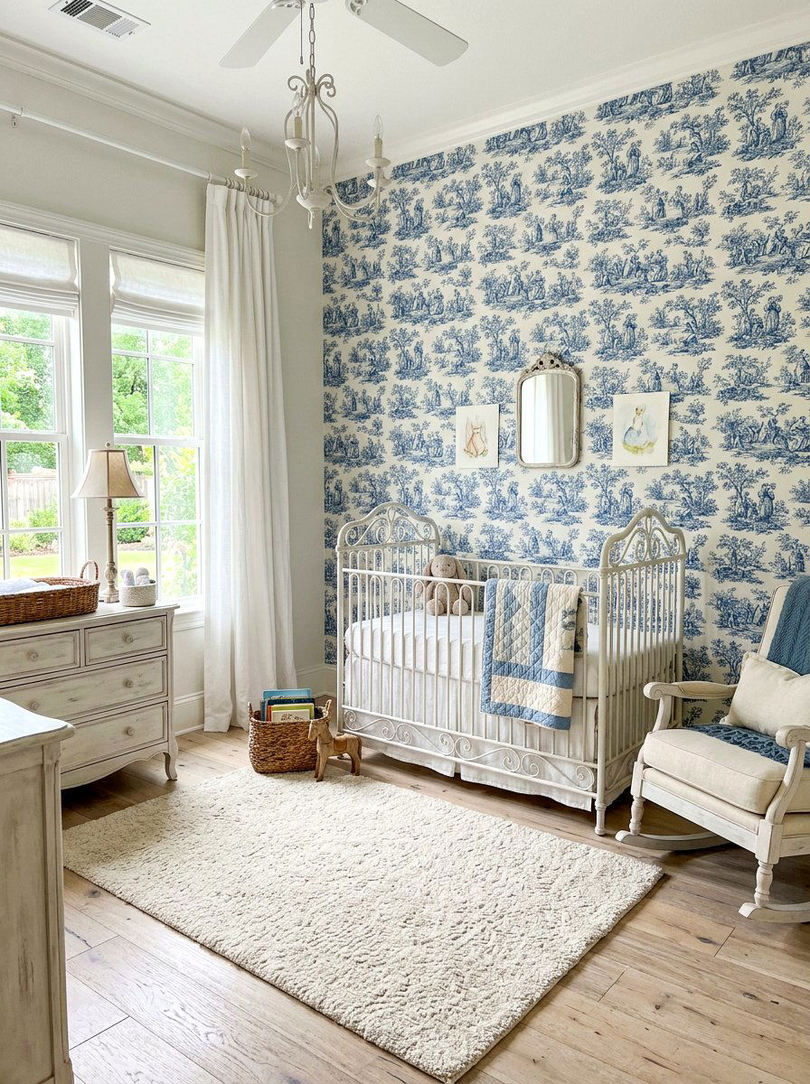 French Country Toile Nursery - 30 French nursery decor ideas