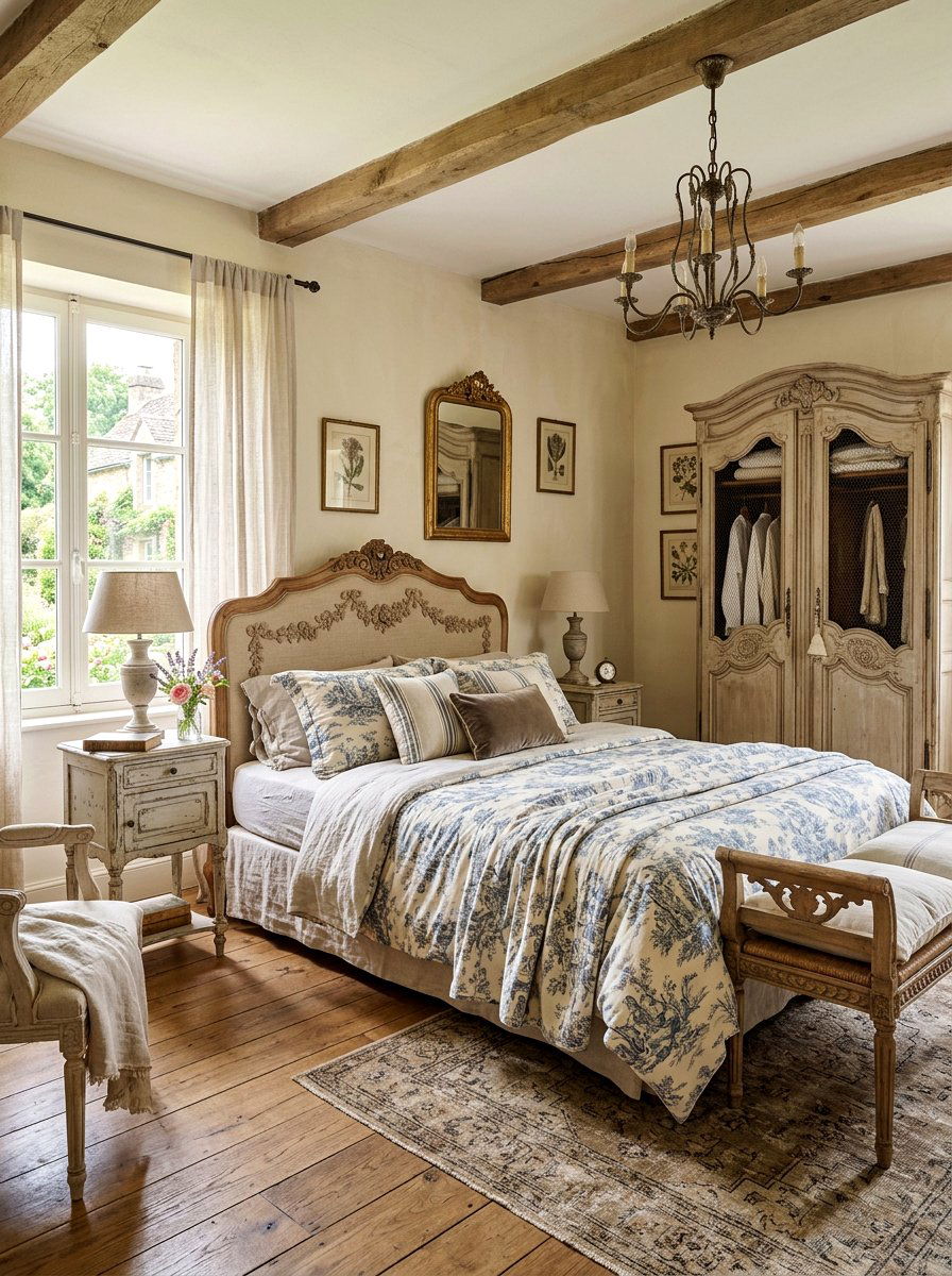 French Country Vintage Bedroom - 30 cottage vintage bedroom ideas