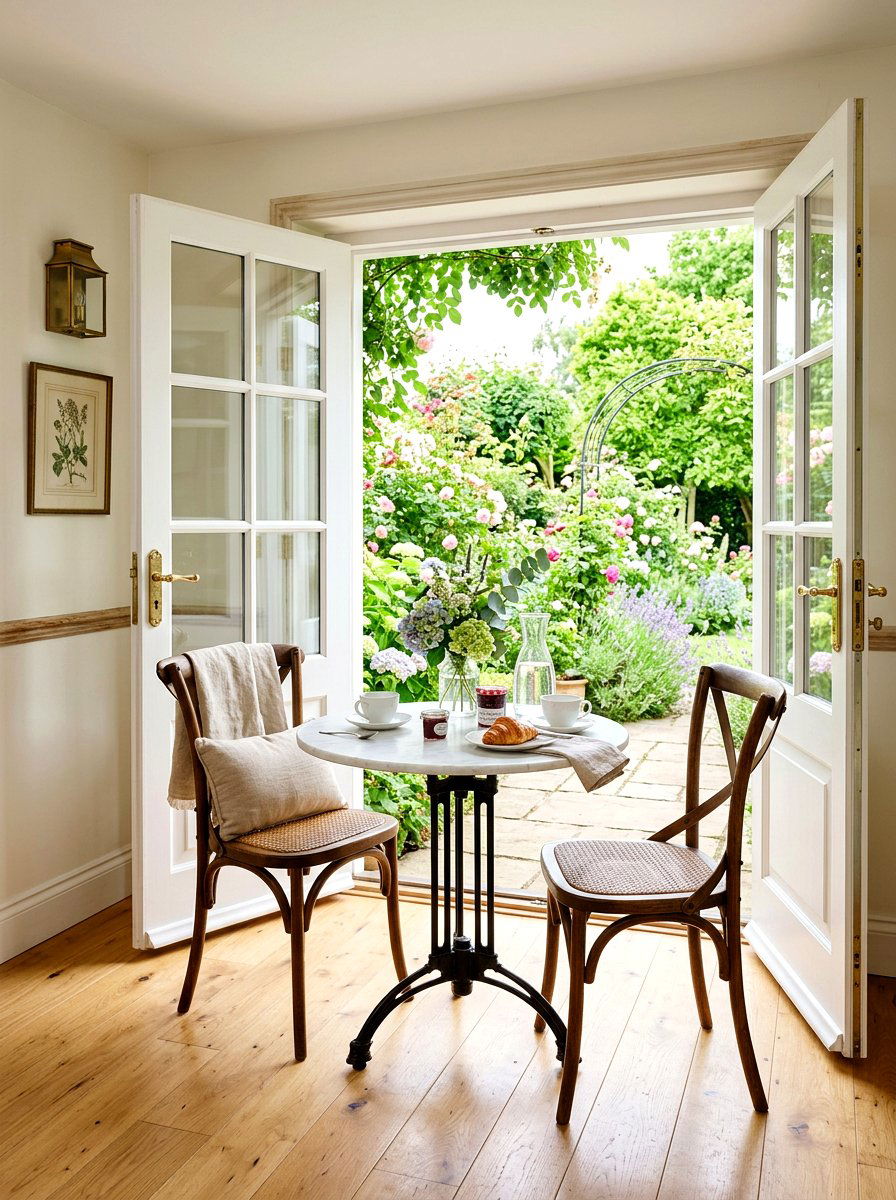 French Door Breakfast Area - 30 indoor outdoor breakfast room ideas