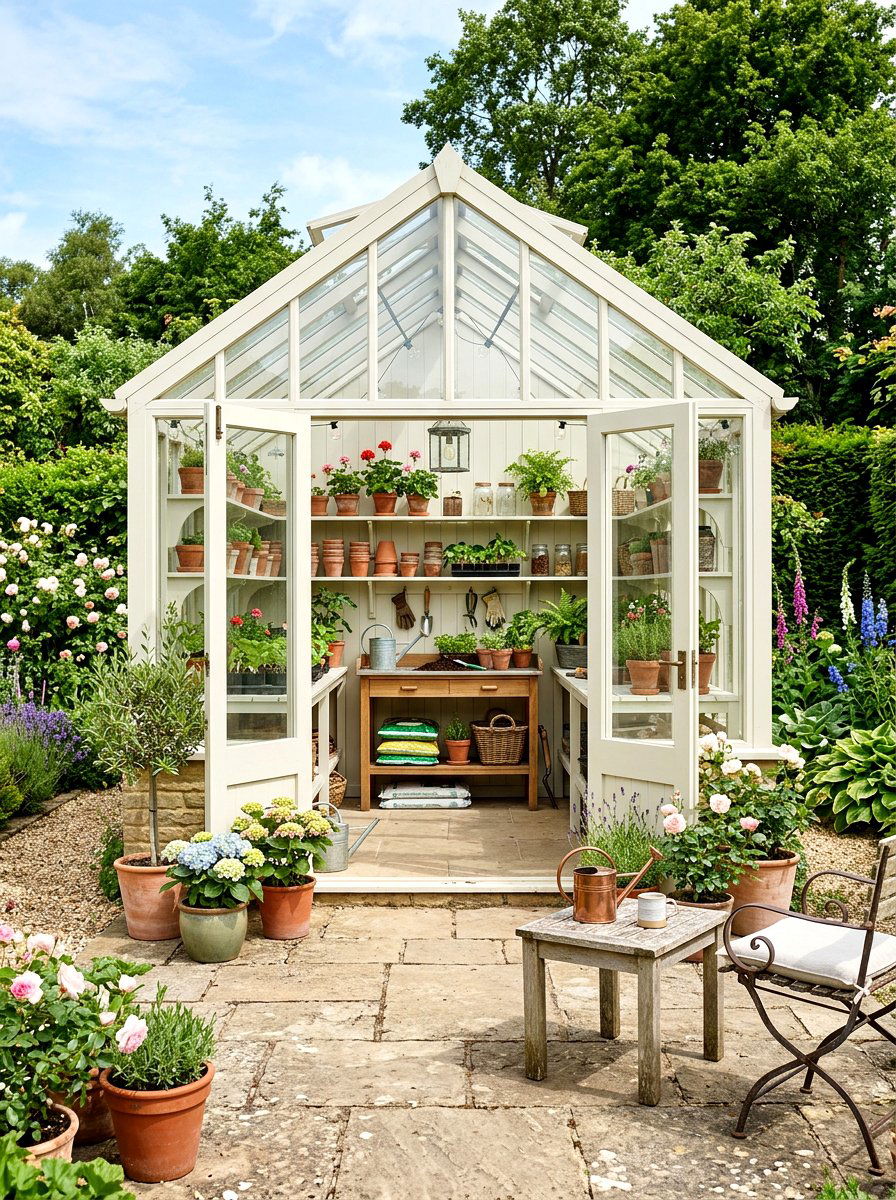 French Door Greenhouse Shed - 30 greenhouse shed combo ideas