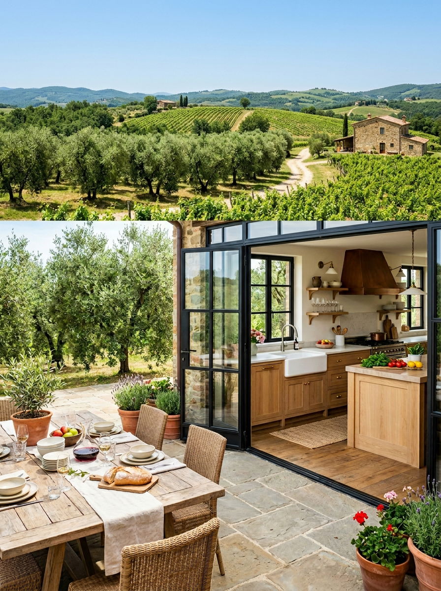 French Door Patio Access - 30 wine country kitchen ideas