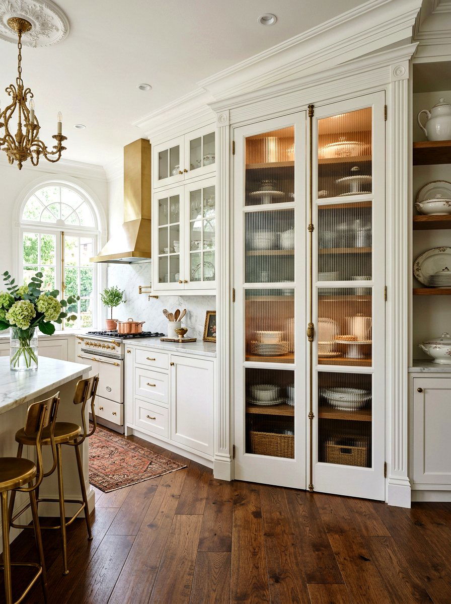 French Door Reeded Glass Pantry - 30 reeded glass pantry ideas