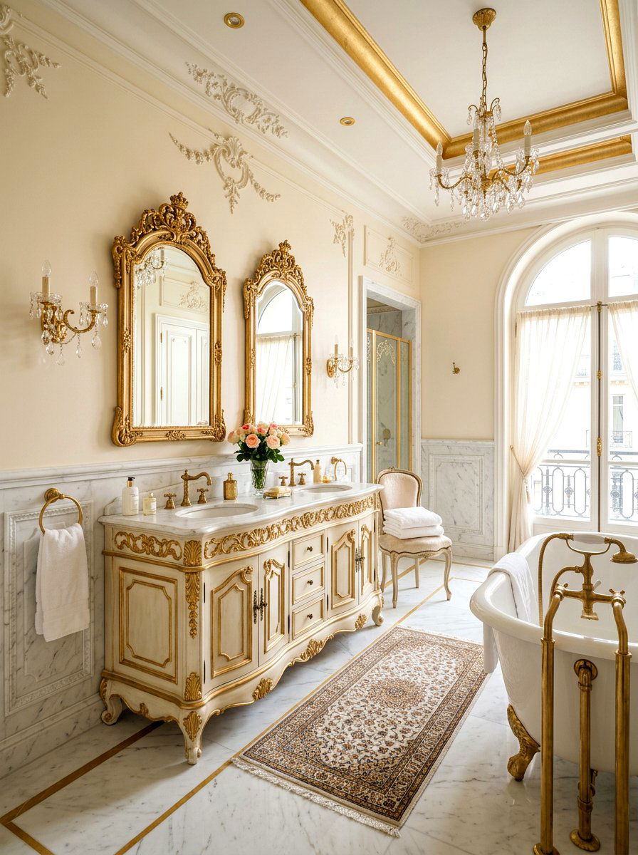 French Gold Bathroom - 30 bathroom hardware finish ideas