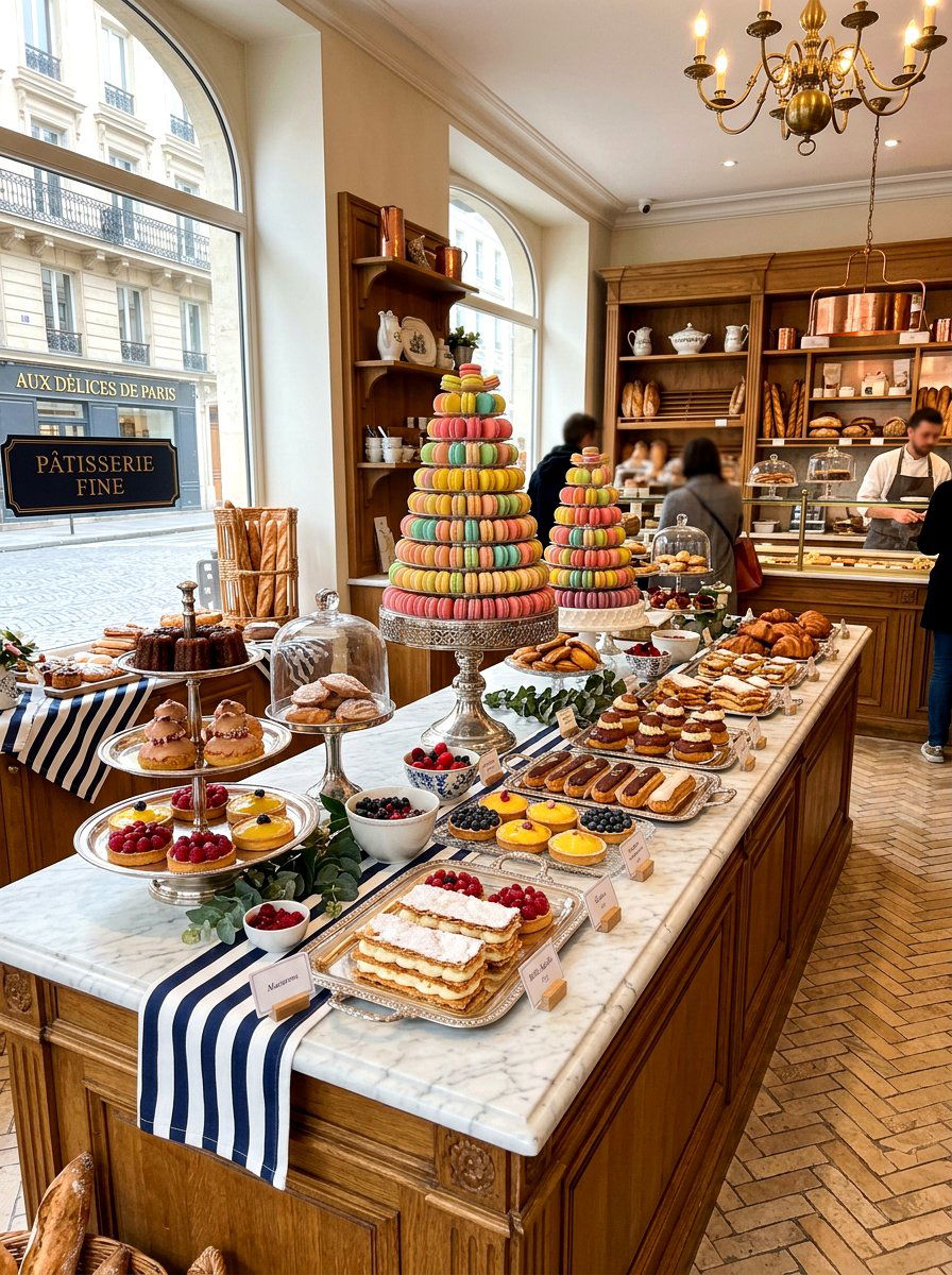 French Patisserie Sweet Setup - 30 dessert station aesthetic ideas