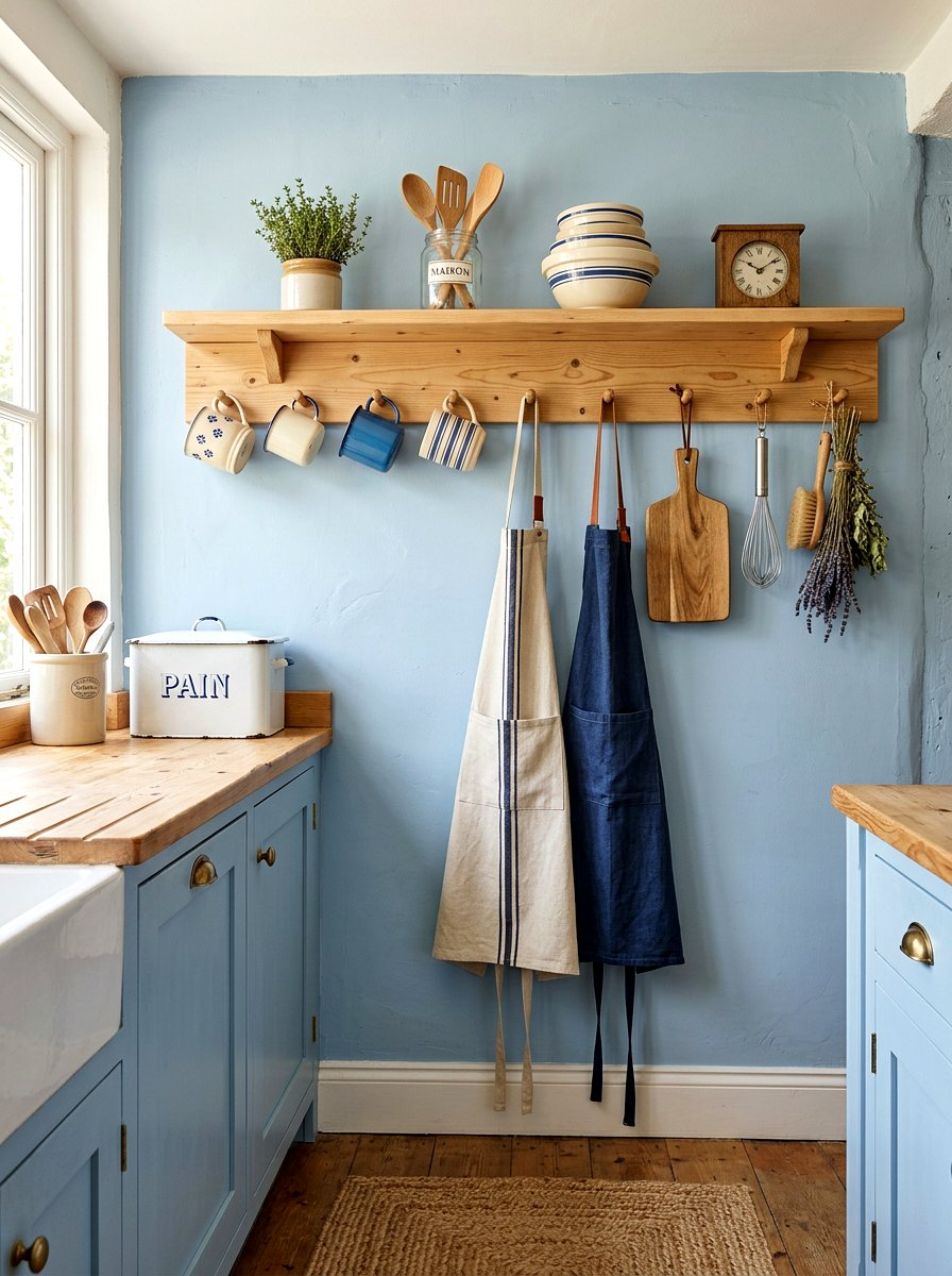 French Peg Rail Shelf - 30 French cottage kitchen shelf ideas