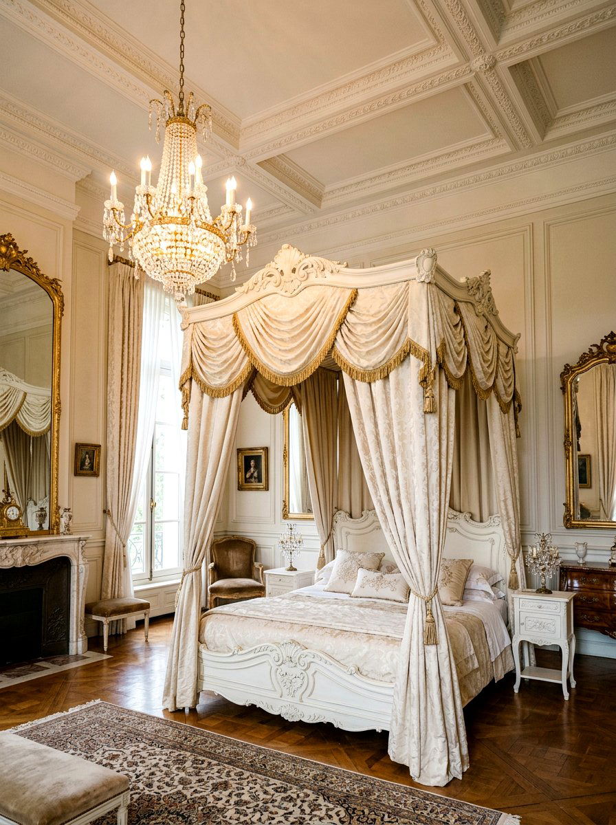 French Provincial Canopy Bed - 30 canopy drape bed ideas