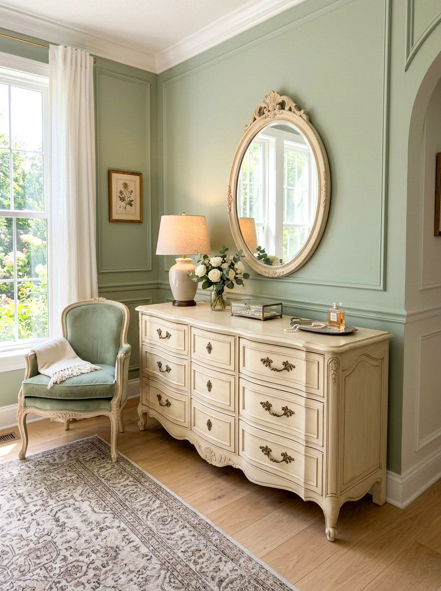 French Provincial Dresser - 30 antique bedroom decor ideas