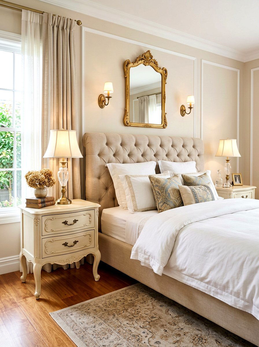 French Provincial Nightstands - 30 frilly bedroom ideas