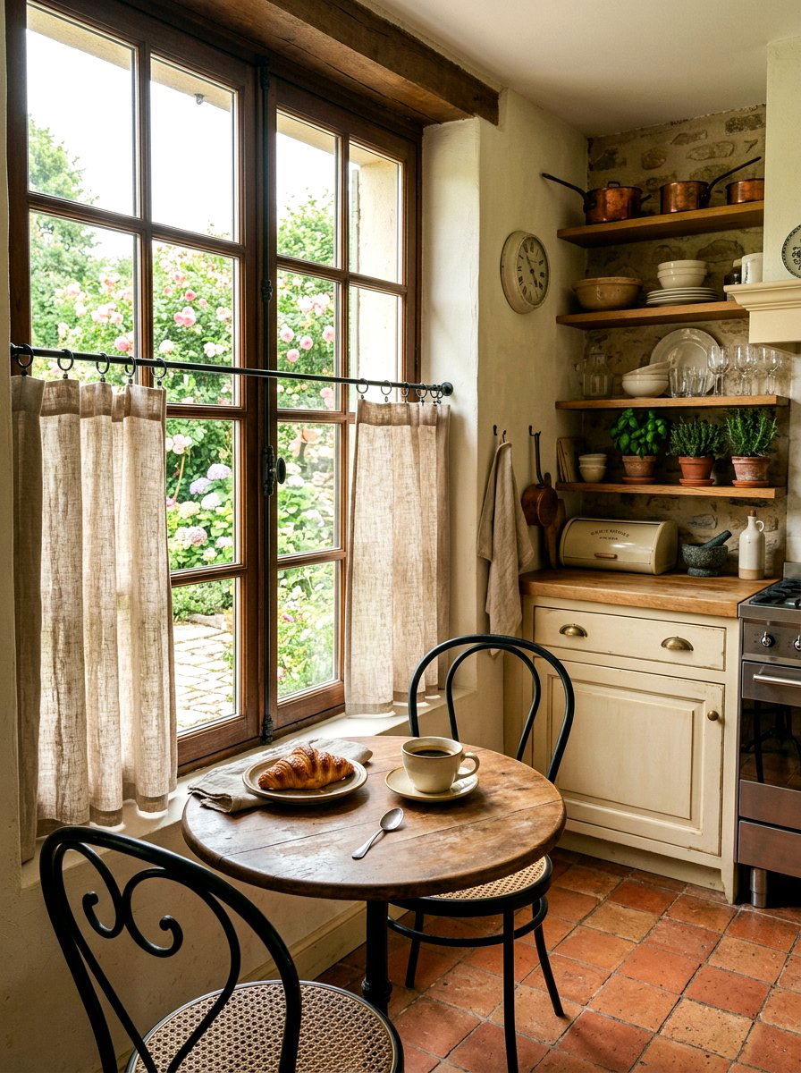 French Style Cafe Curtain - 30 cafe curtain kitchen ideas
