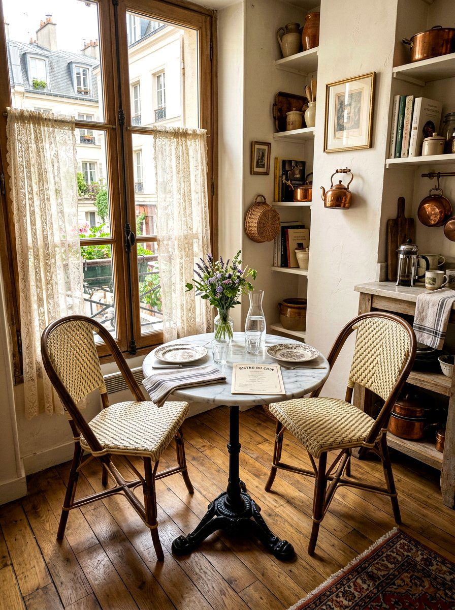 French bistro table - 30 European unfitted kitchen ideas