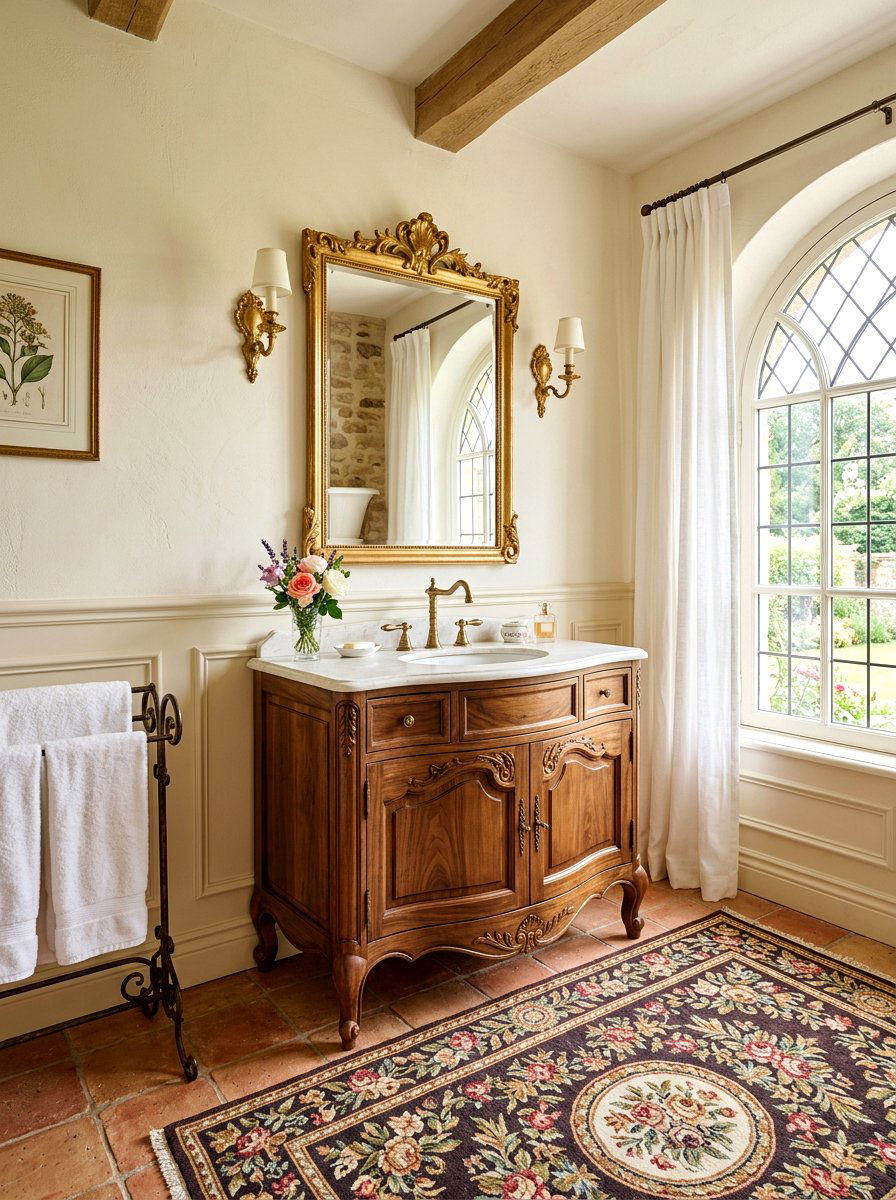 French country bathroom vanity - 30 coquette bathroom ideas