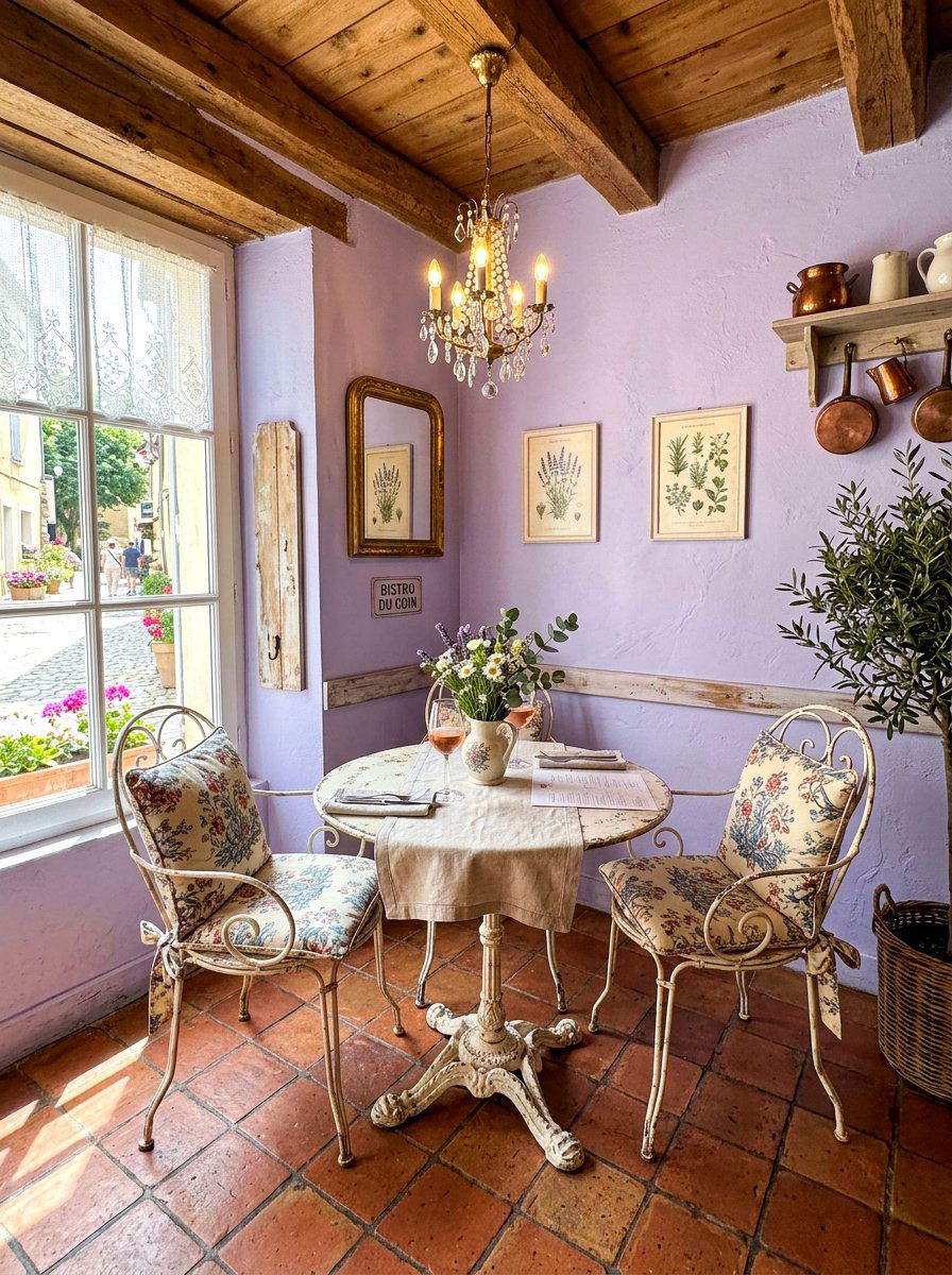 French country bistro corner - 30 bedroom breakfast nook ideas