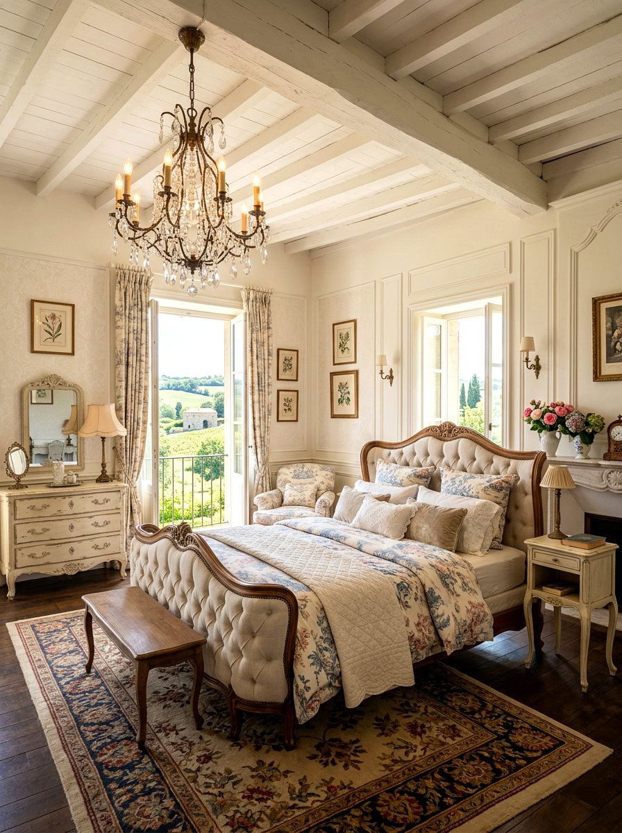 French country cream bedroom - 30 cream bedroom ideas